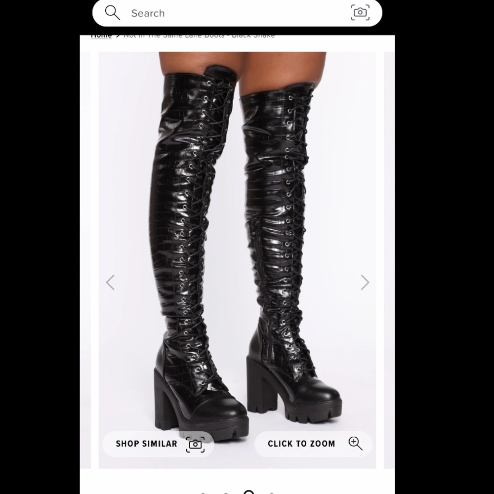 Black fashion nova thigh high boots